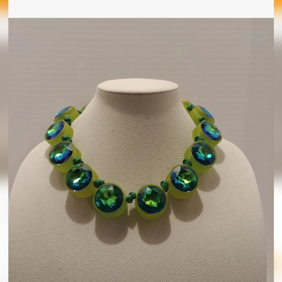 Crystal Necklace Rainbow Color Shifting Crystals Bright Statement Mixed Medium - Picture 5 of 5